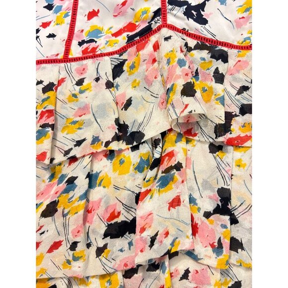 Diane Von Furstenberg Abstract Print Silk Lycra Ruffle Skirt size 2 - Picture 4 of 5